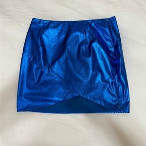 superdown Shimmering Blue Mini Skirt
